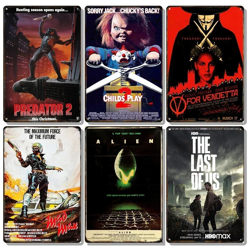 Sci-fi Blockbuster Movie Sign Vintage Shabby Decorative Wall Plaque Film Poster House Garage Bar Art Tin Signs Decoration Plate