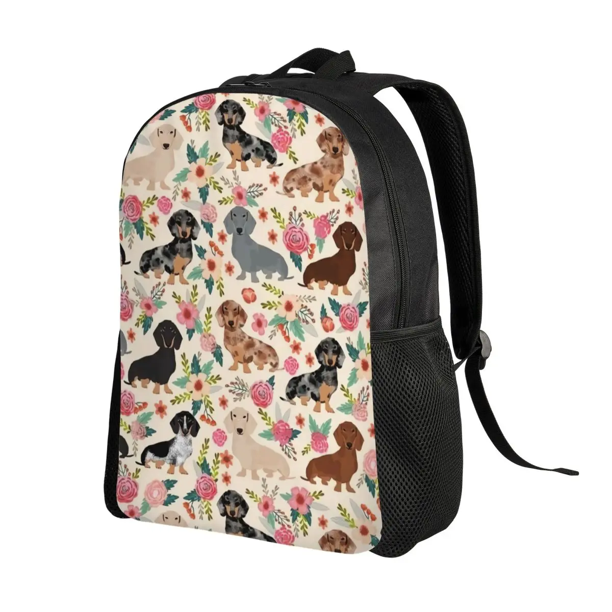 

Дорожный рюкзак Doxie Florals для мужчин и женщин, школьный ранец для ноутбука с надписью «такса» для любителей сосисок, студентов колледжей