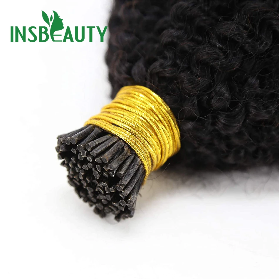 Kinky Straight I Tip Hair Extension Human Hair Brazilian Itip Human Hair Stick Tip Hair Extensions - Image 4