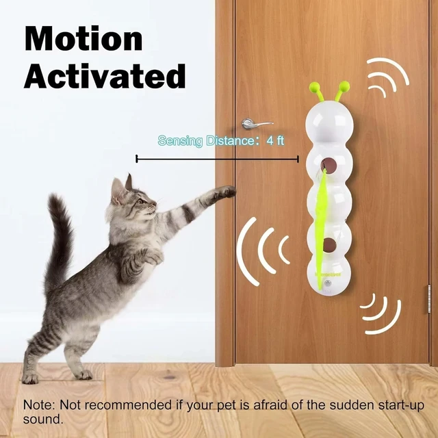 Intelligent Interactive Cat Toy Motion Activated Wack A Worm Post Toy With Tail Automatic Emerging from The Hole Teasing Cat Toy 4