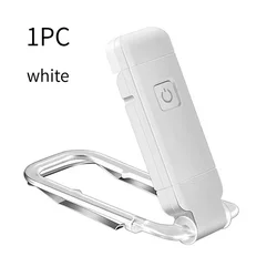 Portable LED Clip - On Book Light with USB Rechargeable Battery and Adjustable Brightness (WHITE)