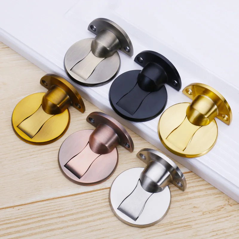 Invisible Magnetic Door Stopper Stainless Steel Punch-free Windproof Self-locking