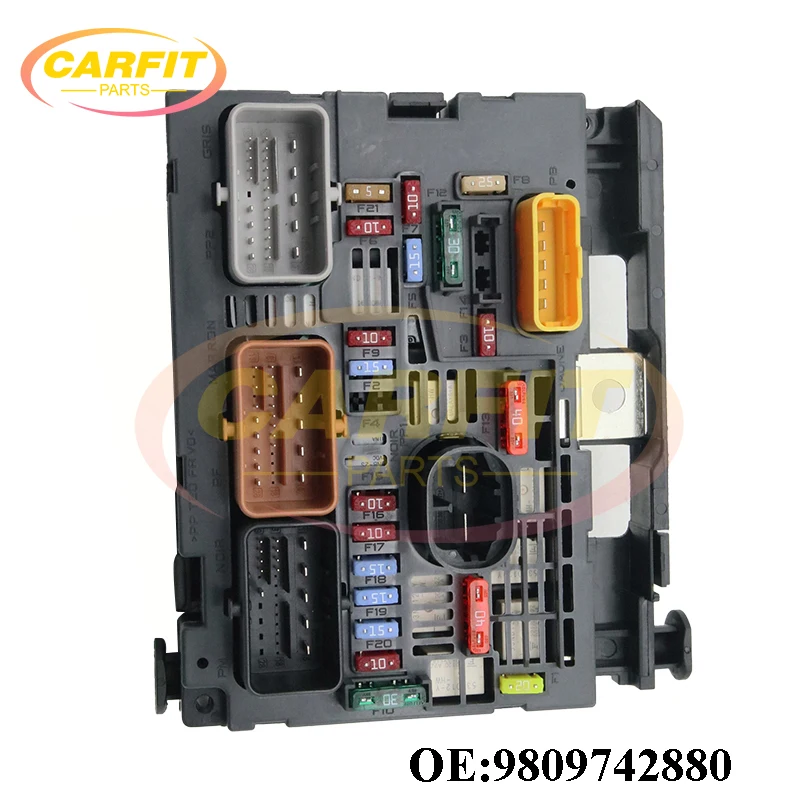 

New OEM 9809742880 9666700480 9807028780 Engine Fuse Box Assembly BSM R04=R05=R20 For Citroen C4 Peugeot 307 408 308 Auto Parts