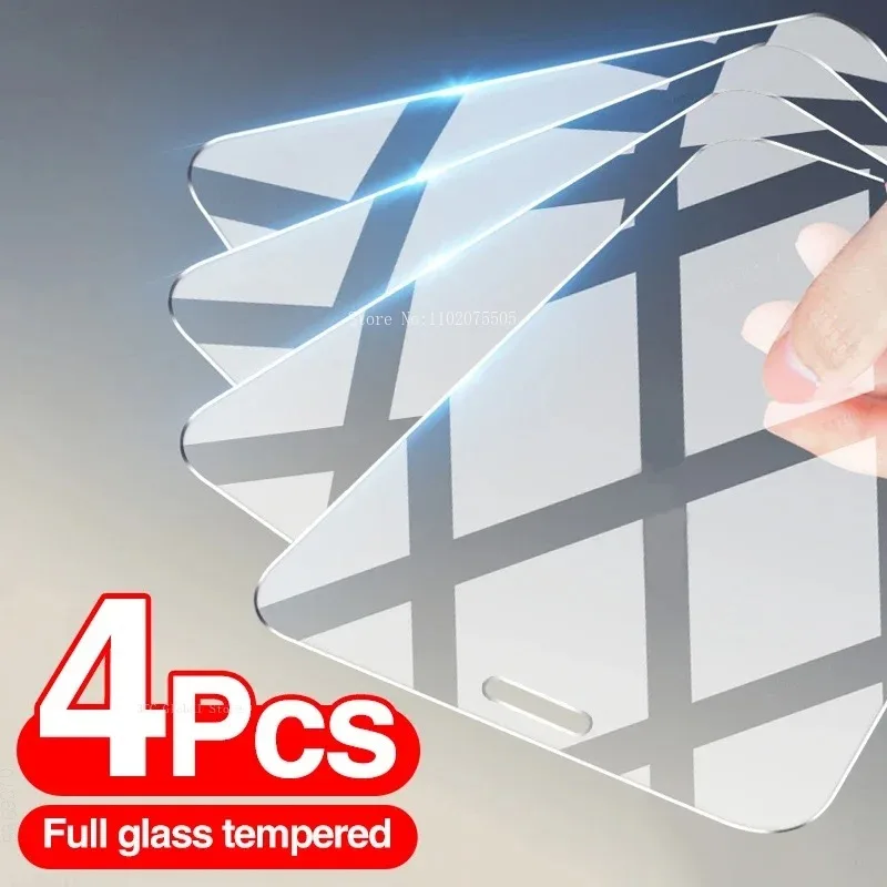 

4Pcs Full Cover Tempered Glass For iPhone 15 14 Pro Max 13 12 11 Pro Mini Screen Protector For 6 7 8Plus XS MAX XR SE 2020 Glass