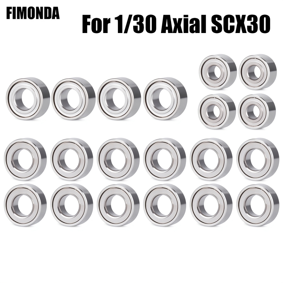 20Pcs Stainless Steel Bearing Kit for 1/30 RC Crawler Axial SCX30 Replacement Parts