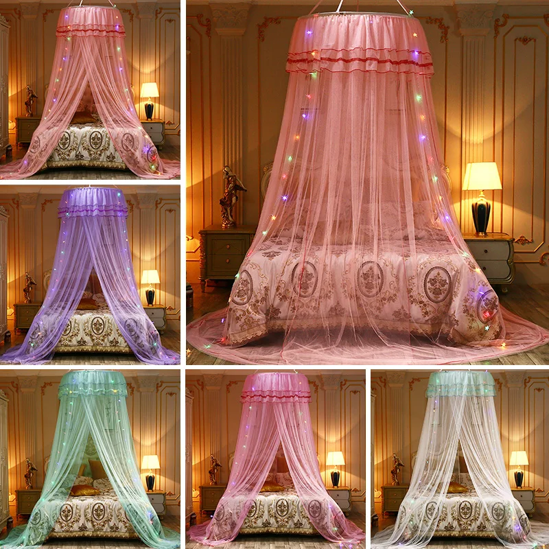 

Mosquito Net For Double Bed Single-door Dome Hanging Bed Curtain Princess Mosquito Bed Netting Canopy Room Decoration Supplies