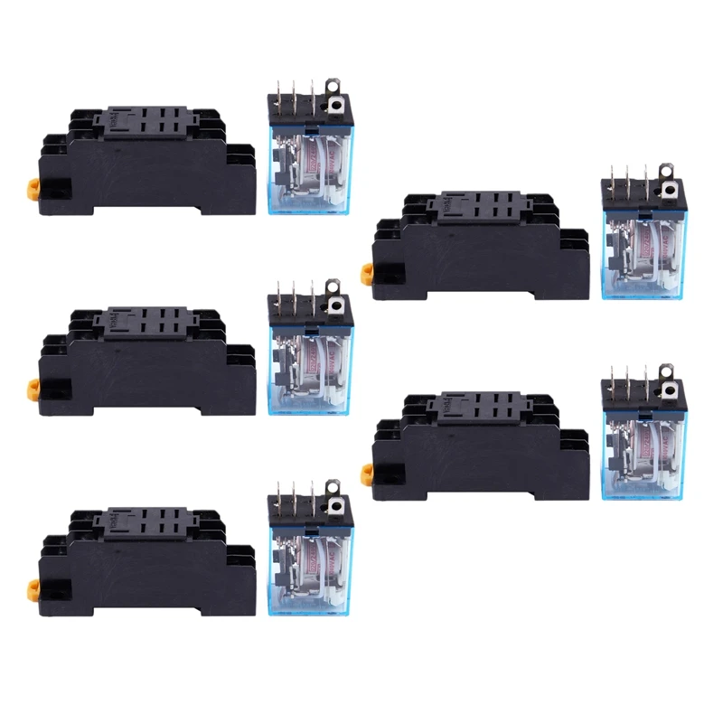 

5X LY2NJ HH62P-L JQX-13F 220V AC Coil DPDT Power Relay 8 Pin W PTF08A Socket