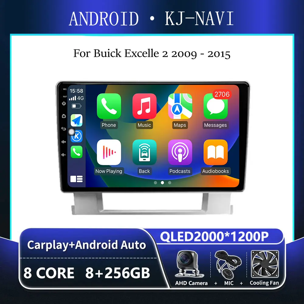 

Автомагнитола для Buick Excelle 2 2009-2015, Opel Astra J 2009-2017, 9 дюймов, Android 14, GPS-навигация, 2din, без DVD