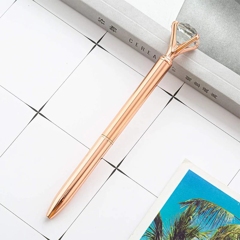 12Pcs Ballpoint Pens Metal Crystal Diamond Pen for Journal Black Ink Pretty Cute Kawaii Pens