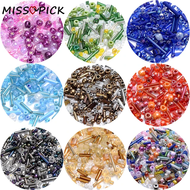 Mixed 1.5-4mm Glass Seed Beads 10g Black White Gray Spacer Bead