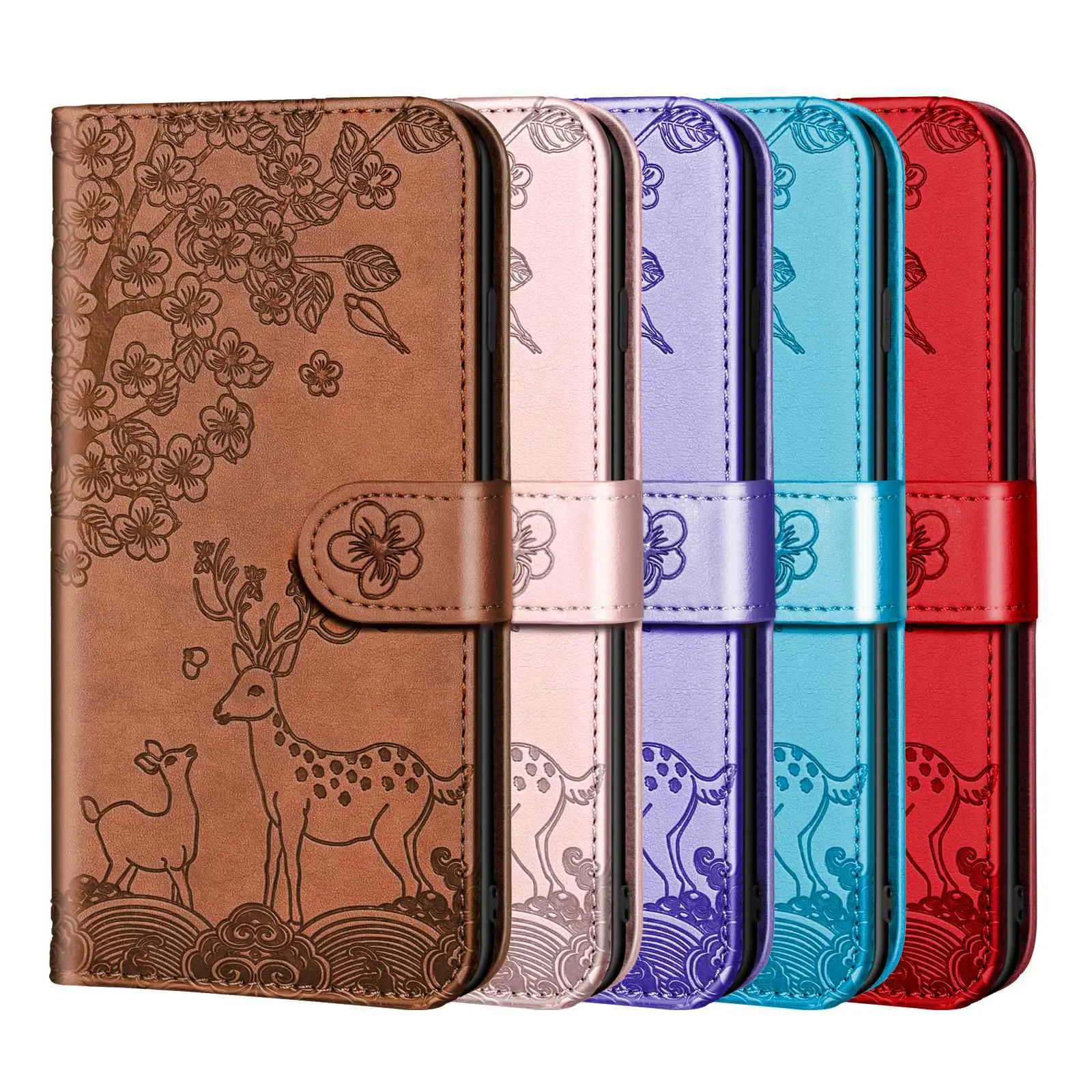 

Leather Dear Flip Phone Case For Google Pxiel 6 Pro 5A Moto G30 Wallet Shockproof Magnetic Stand Cover for OnePlus Nord CE 5G