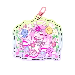 Eternal Sugar Cookie Cosplay Keychain - Acrylic Cartoon Backpack Pendant Keyring Jewelry Decoration (B)