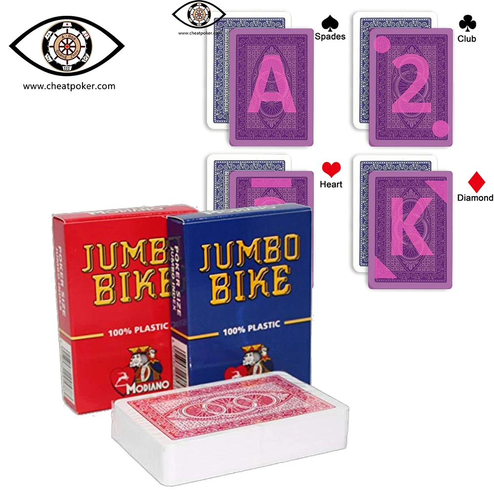 

Modiano-Infrared Marked Playing Cards, UV Reader, Jumbo Bike, Magic Show Decks, Plastic, Anti Cheating Poker