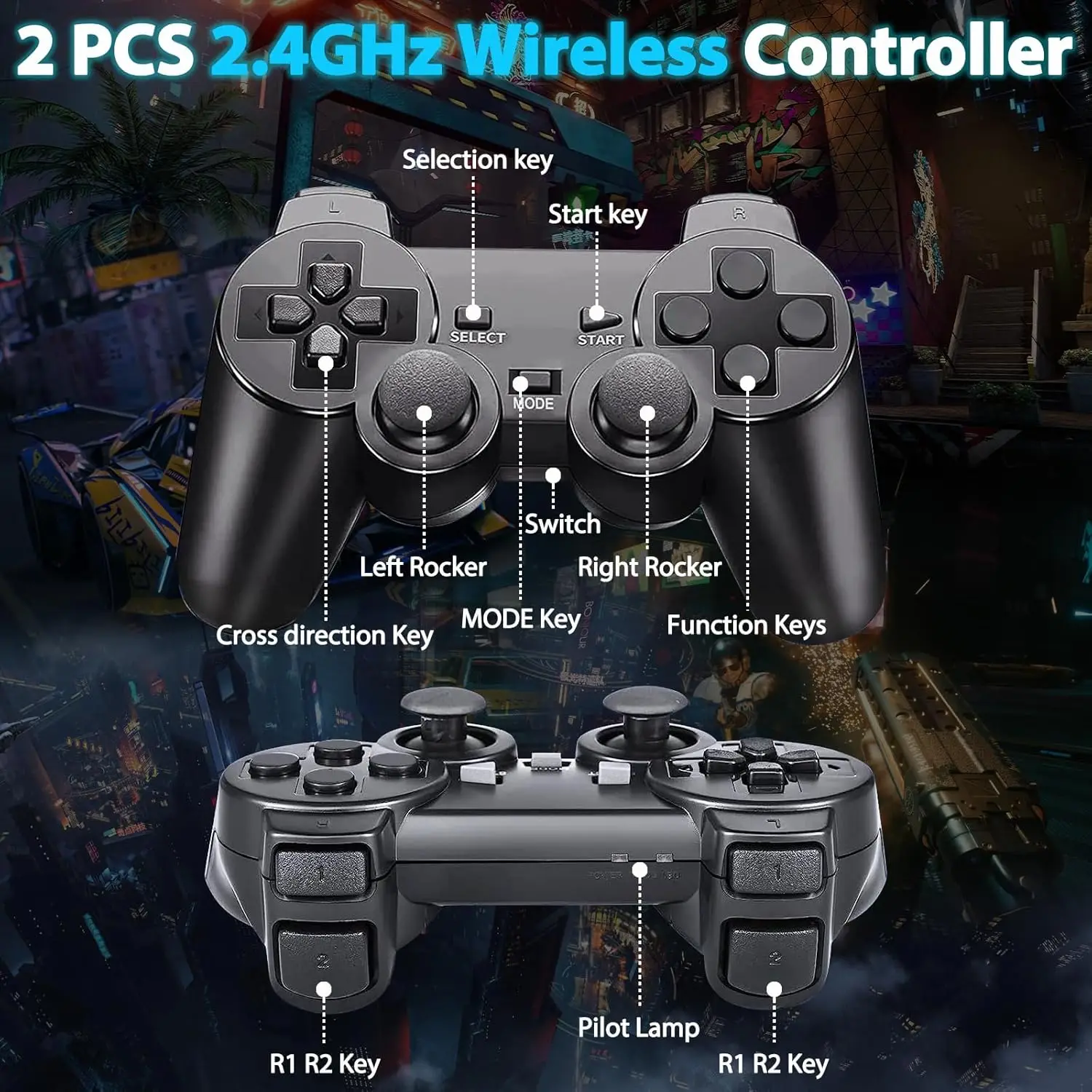 Retro Video Game Console 2.4G Wireless Console Game Stick 4k 20000 64G Portable Dendy Retro