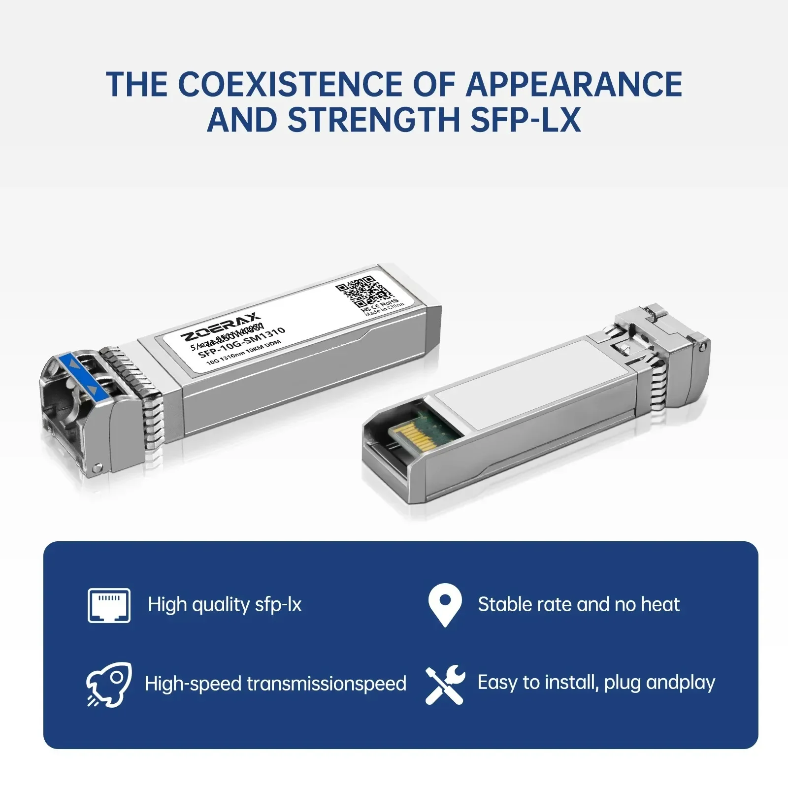 10G SFP+ Single-Mode LC Duplex Transceiver Module 1310nm 10km DDM Fiber Optic Module Cisco TP-Link Ubiquit and Othe