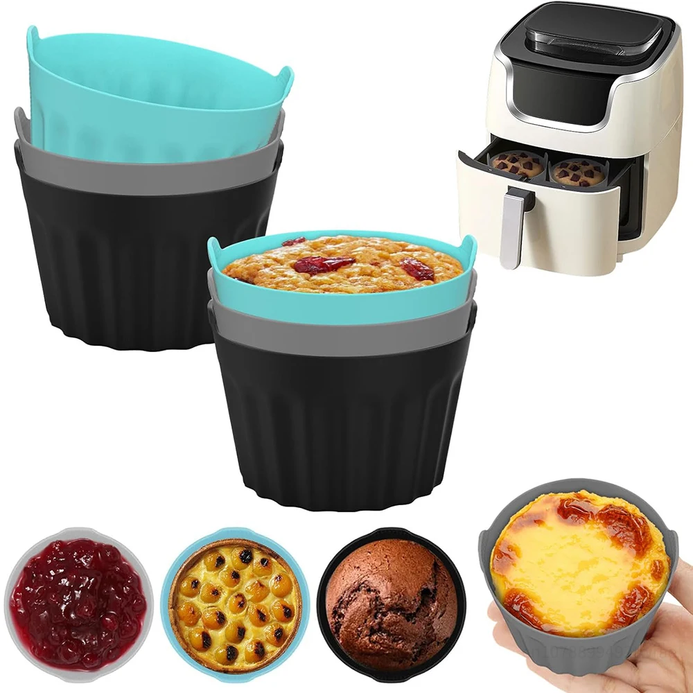 Air Fryer Accessories 3 6 9Pcs Silicone Egg Mould Poacher Cups Cake Mould Muffin Trays Cases Bakeware Tools