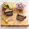 1Pcs Colorful Onion Slicer with Stainless Steel Holder Easy Onion Chopper for Potatoes or Vegetables Kitchen Accessories Tools 4