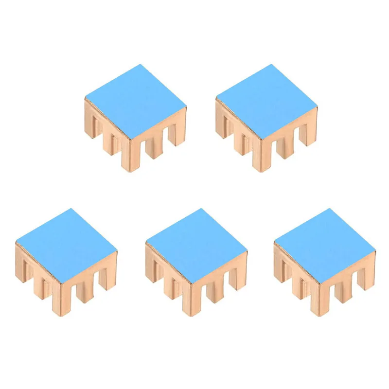 순수 구리 히트싱크 라디에이터 쿨러 2W/mK 열전도 테이프 포함 메모리, IC 칩셋 6x6mm/7x7mm/8x8mm