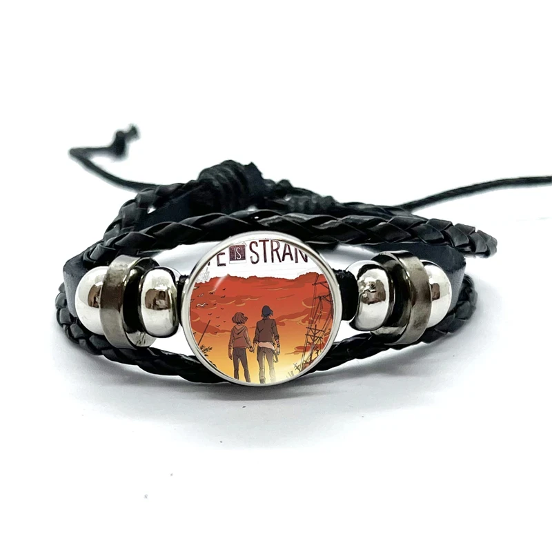 Max Caulfield Life Is Strange 2 Black Leather Bracelets Glass Dome Snap Button Bracelet & Bangles Fashion Women Men Jewelry 5