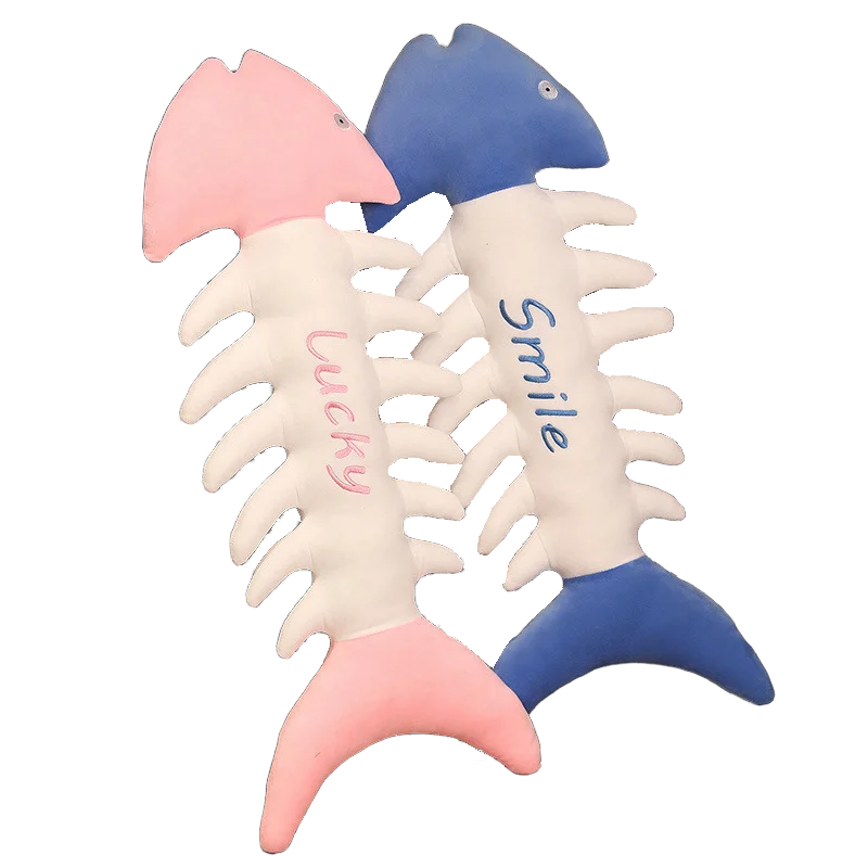 

Creative Fishbone Throw Pillow Sleeping Toy Plush Filled with High Comfort Home Decor Stuffed Fish Bones