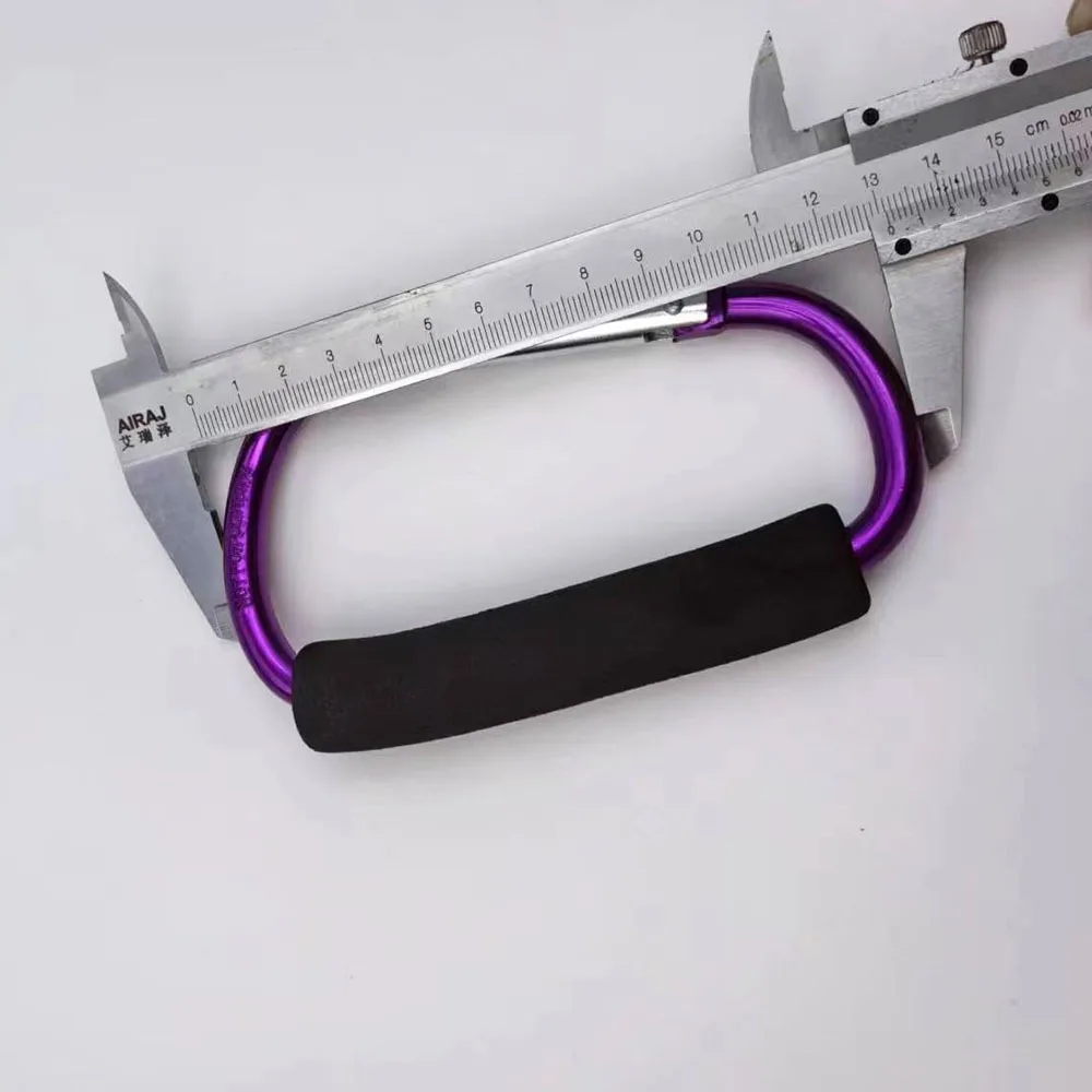 2Pcs Multifunction Baby Stroller Hook D-Ring Sponge Handle Carriage Hanger Aluminum Alloy Soft Grip Pram Lifting Button