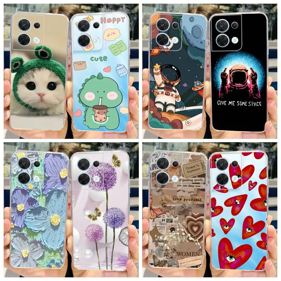 Per Oppo Reno8 5G Custodia Reno 8 Pro Elegante Cover Verniciata Custodia Morbida In Silicone Per Oppo Reno8 Pro Plus Reno 8 Pro + Cover Posteriore