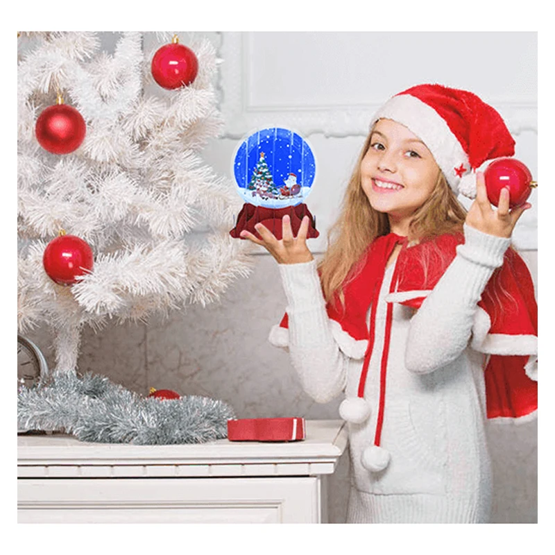 3D Snowdome Pop Up Christmas Card, Christmas Jesus Nativity, Crystal Snow Globe, Xmas Invitation, Gift, Religious