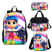 Hot 3D True and The Rainbow Kingdom Women Backpack Harajuku Anime School Bag 3 in 1 Canvas Crossbody Bags Girls Cute Pencil Case