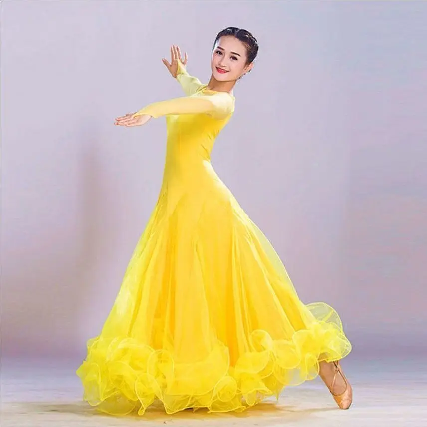 Modern Dance Dress Ballroom Dance Big Swing Dress Practice Dance National Standard Social Waltz Performance Costume