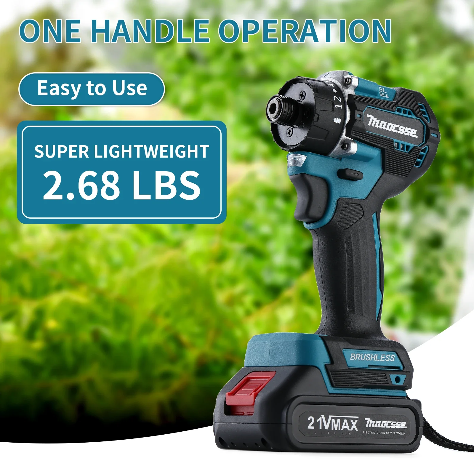 충전식 무선 전기 드릴 스크루 드라이버, Makita 18v 배터리용, 20 + 1 토크, 280N.m