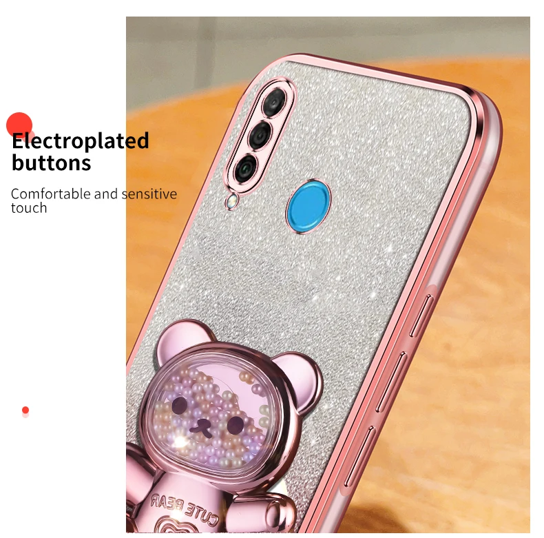 P30lite Quicksand Bear support à paillettes étui de téléphone pour Huawei P40 P50 P30 P60 Lite y7 y6 p30pro support housse Mate 30 40 50_voghion.com