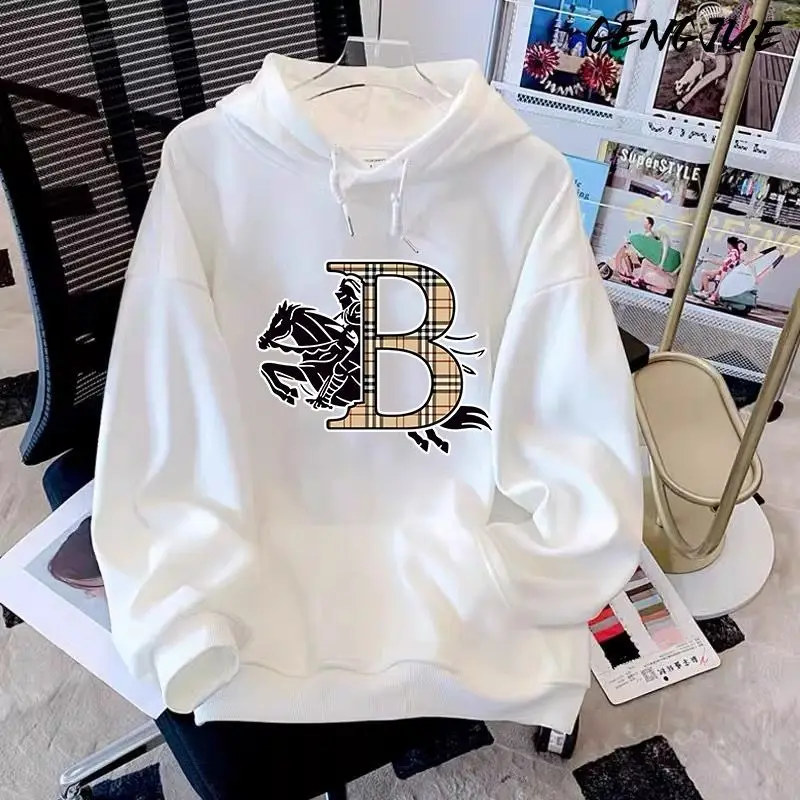 Hooded Sweater Jacket Hoodie Jumper Pure Cotton Letter Printing Men Women Couples