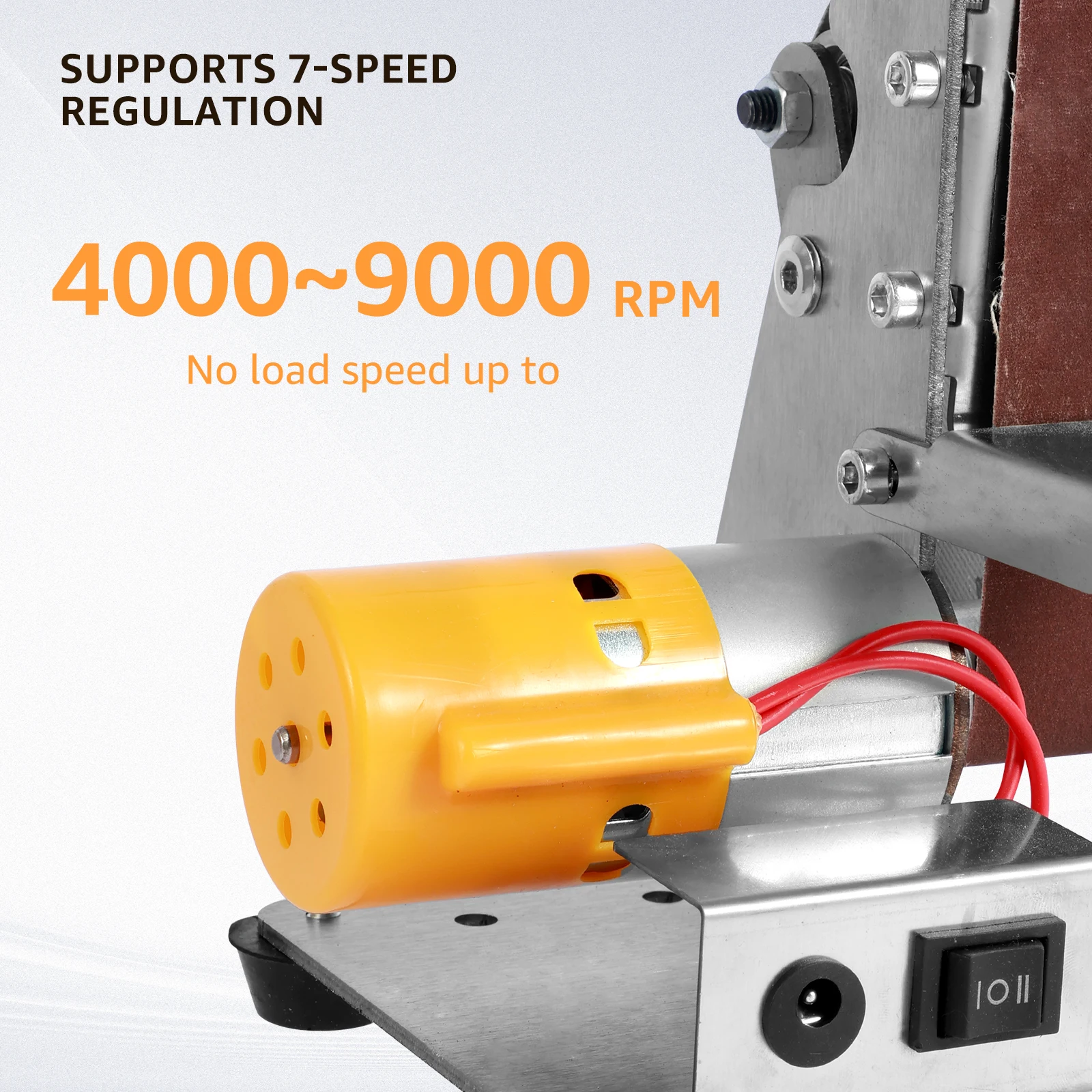 Belt Sander Grinding Machine Adjustable 7 Speed Sharpening Machine with 120-1000 Grit Sandbelt Multifunctional Polisher Tool Set electric grinder electric sander belt sander