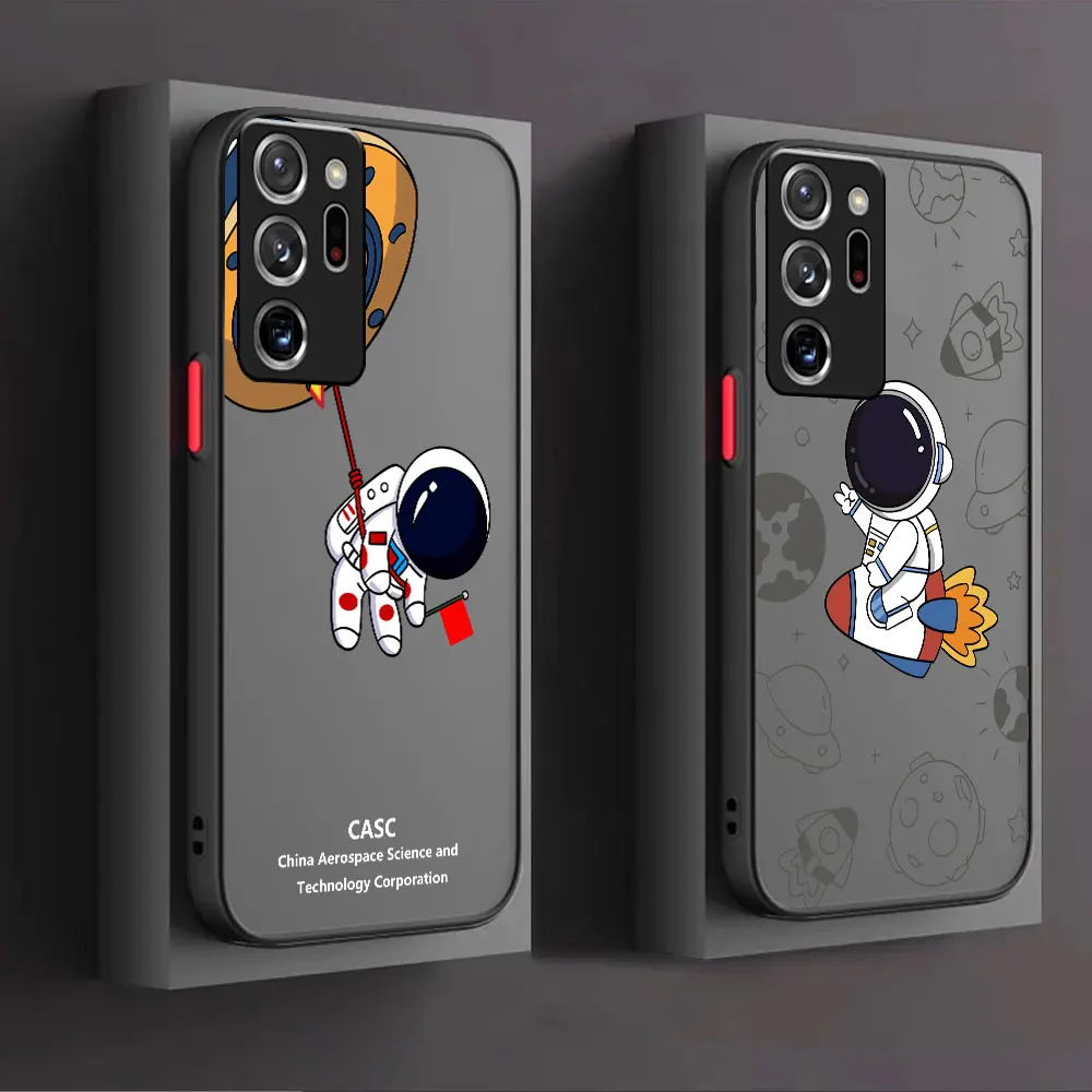 Custodia Per Telefono Carina Con Cordino A Mano Astronauta Per Samsung Galaxy S10 Plus S9 Note 20 Ultra Note 10 Plus S8 Note 9 8 Cover Soft Shell