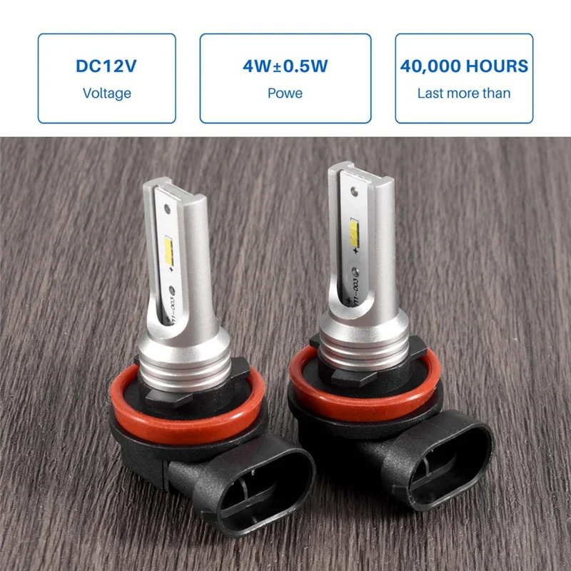 4개 H8 H11 H16 Led 안개등 전구, H16 Led 안개등 고출력 Csp-Y11, 쿨 화이트 6500K