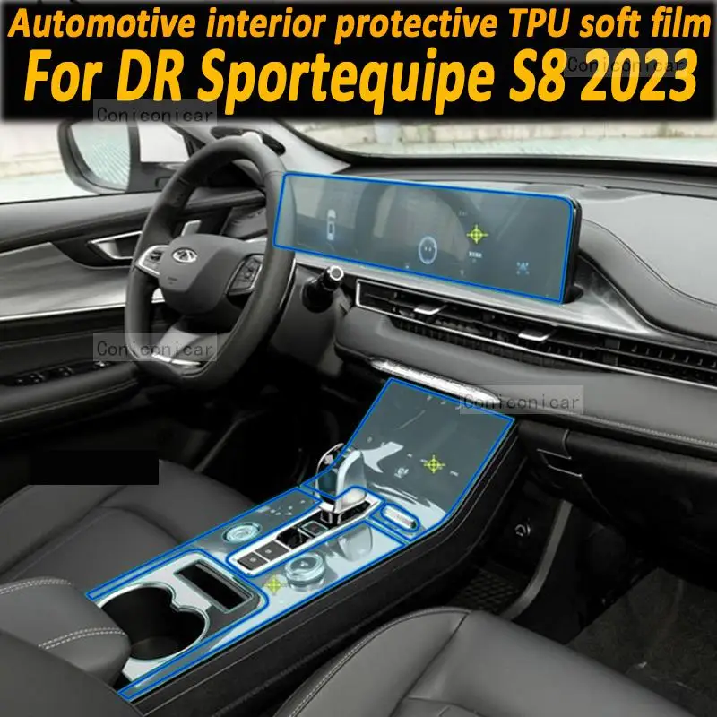 

TPU Car Gearpanel Dashboard Navigation Screen Interior Film Protective Sticker For DR Sportequipe S8 2023 Hybrid 8.0 Accessories