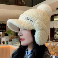 Solid Color Warm Earmuffs Cap Windproof Thermal Knitted Baseball Cap Thick Versatile Ear Flap Protection Hat Outdoor Activities