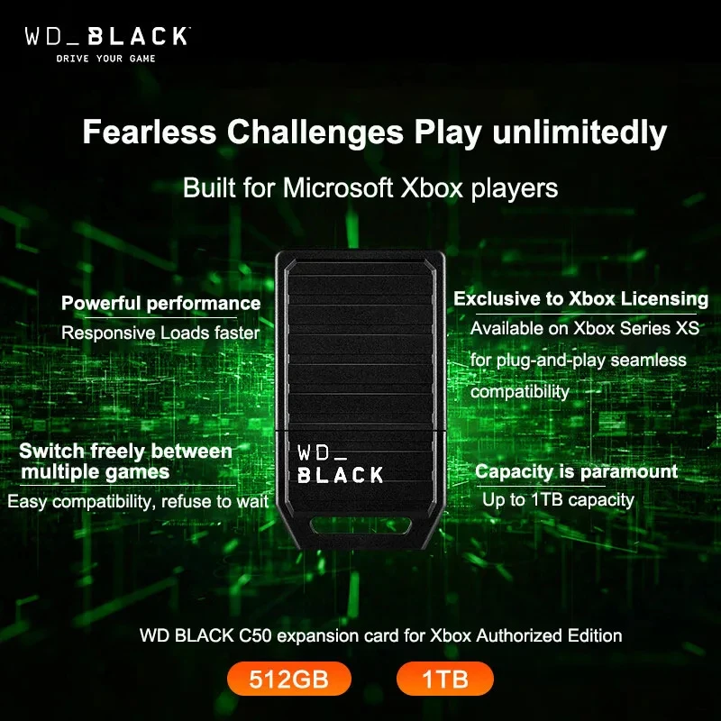    C50 WD  ָ Ʈ ̺ Ȯ ī ޸, PC Xbox ø X | S  , 1TB, 512GB, ǰ