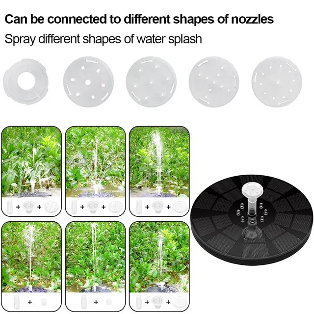 Napelemes Panel Készlet Vízszivattyú 3W -Os Öntözés Merülő Szivattyú 1600Mah Akkumulátor Színű Led -Es Lámpákkal Kerthez/Tó/Medence/Haltartály - Image 3