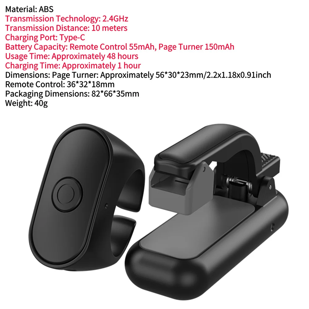 Wireless Page Turner Remote for E-Readers and Live Streaming