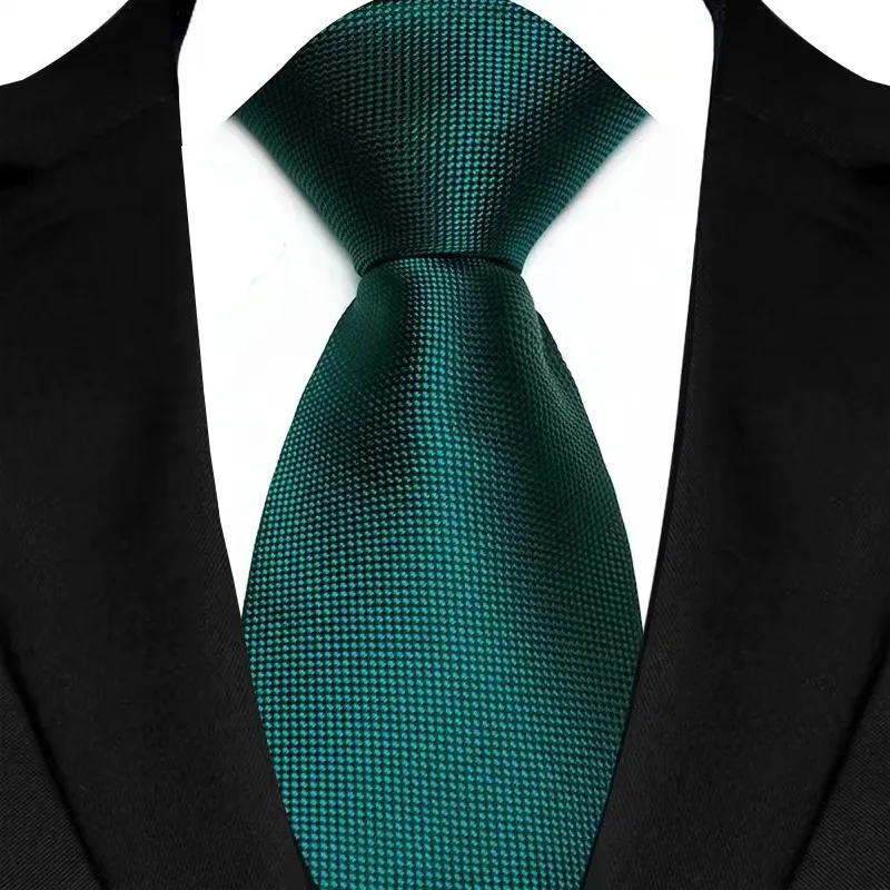 Plaid Tie Wedding Men 8CM Dark Green Plaid Striped Paisley Neckties Men Business Groom Collar Accessories Gift
