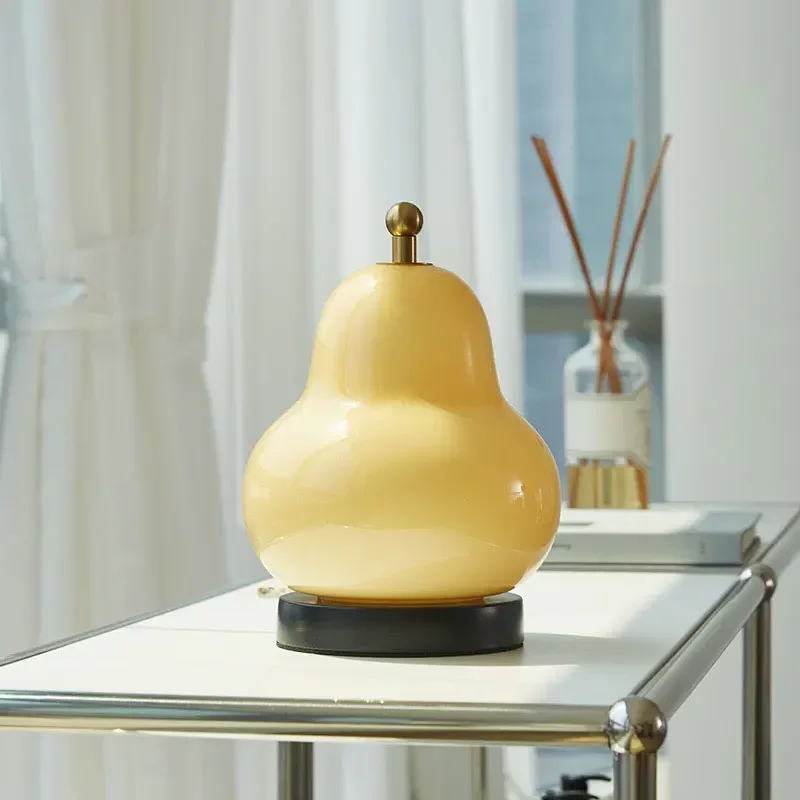 

Bedroom Bedside Simple Living Room Charging Portable High-end Atmosphere Decoration LED Cream Pear Table Lamp Small Night Light