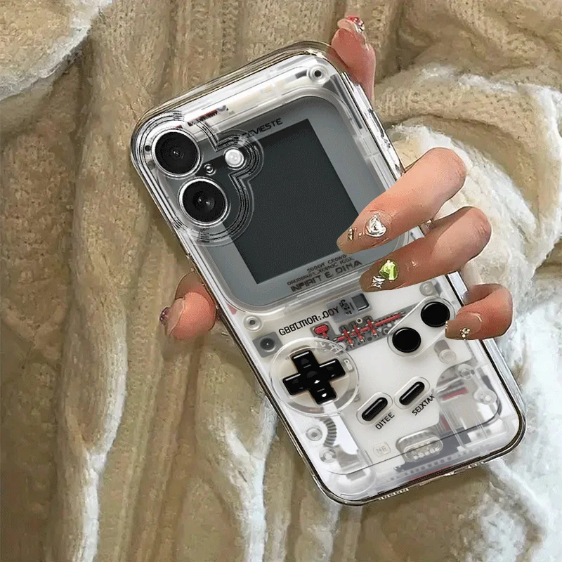 Vintage Game Console Clear Phone Case - Stylish Retro Design