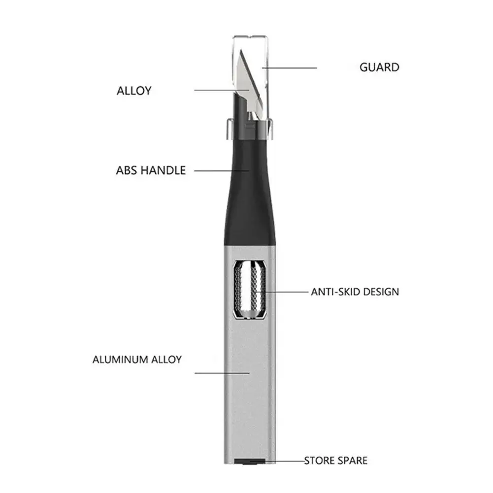Pen-shaped DIY Aluminum Handle Carving Knife Comes With 5 Horseshoe Art Blades That Can Be Replaced By Yourself