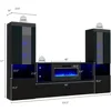 3 Piece Fireplace TV Stand + Bookcase Set, Includes 68" TV Stand with 40" Fireplace, 2 X Bookcase Storage Cabinet, TV Stand Set 2