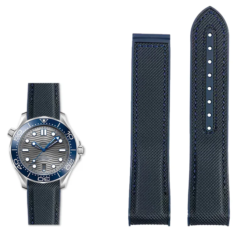 Nylon Rubber Watchband with Deployant Clasp - Silicone Strap Accessory