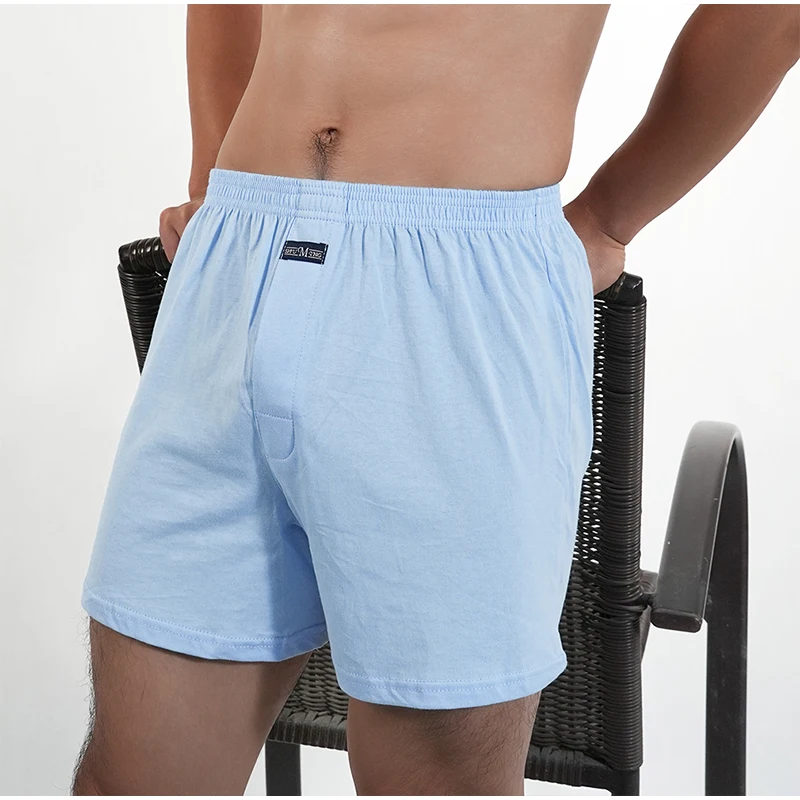 1PC Big Underpants Solid Pajama Bottoms At Home Plus Size Mens Boxer Briefs For Men High Waist Allo Pants Cotton Slacks Sleep Bottoms
