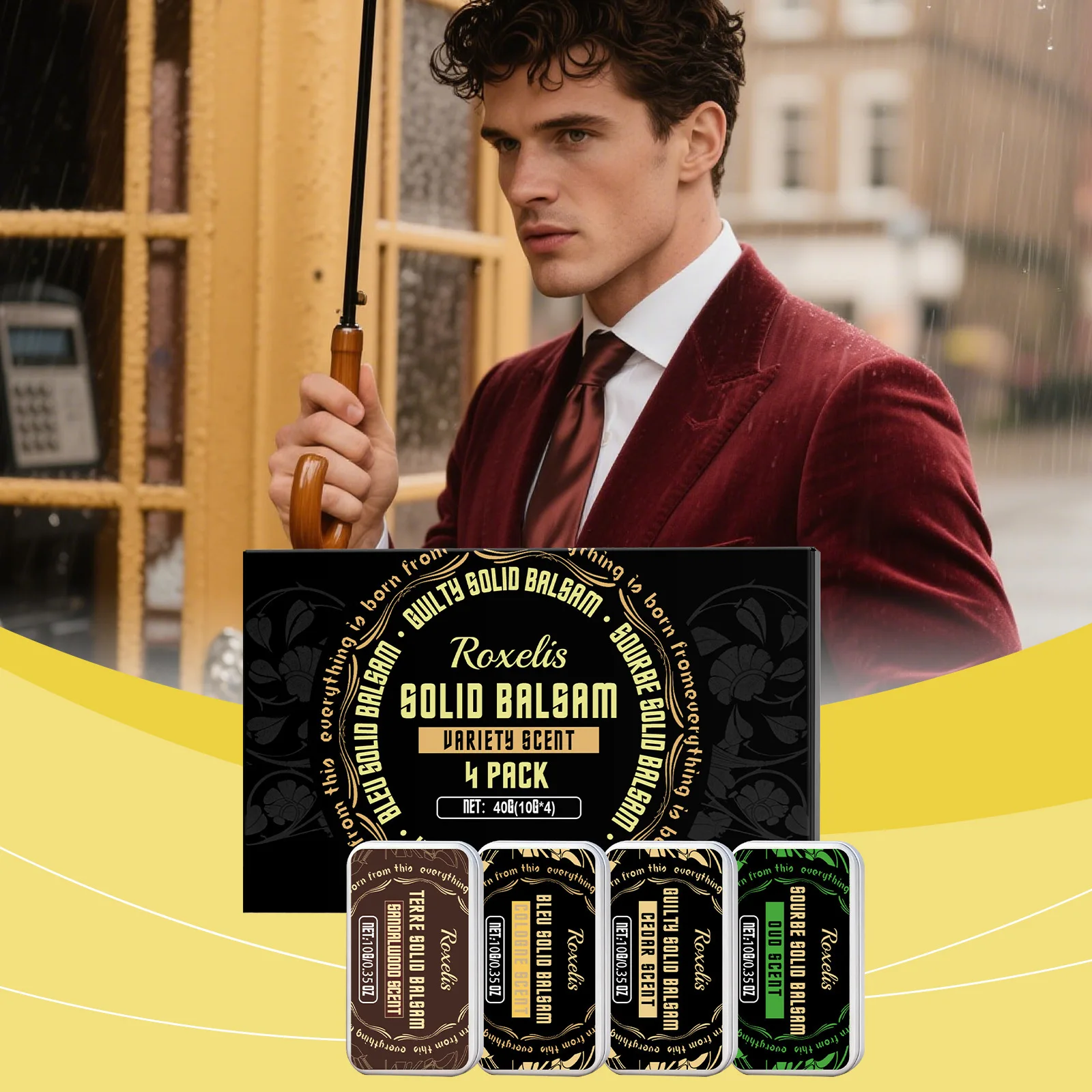 Roxelis Elegant Solid Perfume Set Fresh And Light Fragrance Naturally Long-Lasting Everyday Convenient Men's Perfume Set_voghion.com