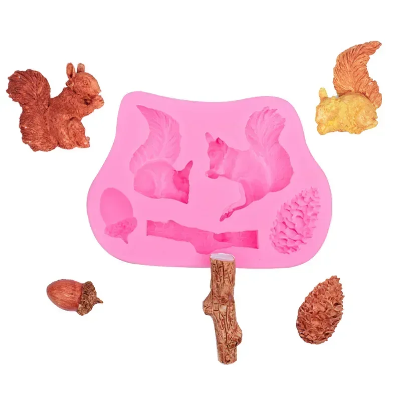Squirrel Modeling Silicone Mold Kitchen DIY Cake Baking Decoration Fudge Cookie Tools Chocolate Mold Forest Animal Series Mould