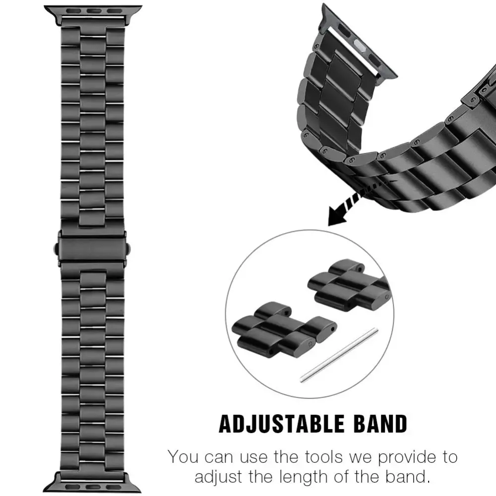 Elegant Metal Bracelet for Apple Watch - Fashionable Strap and Belt Accessory
